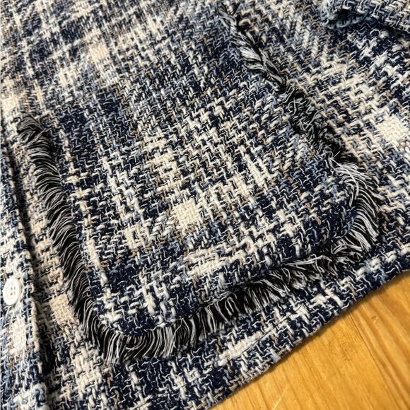 Suzy D London Gwen 21776 Shacket Jacket Women’s MED Blue Plaid Button - Picture 5 of 10